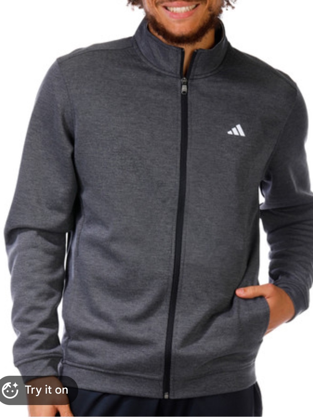 NWT adidas Men's Dark Gray Full-Zip Lightweight Track Jacket Size 3XL